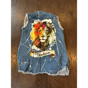 denim jean lion‎ jacket